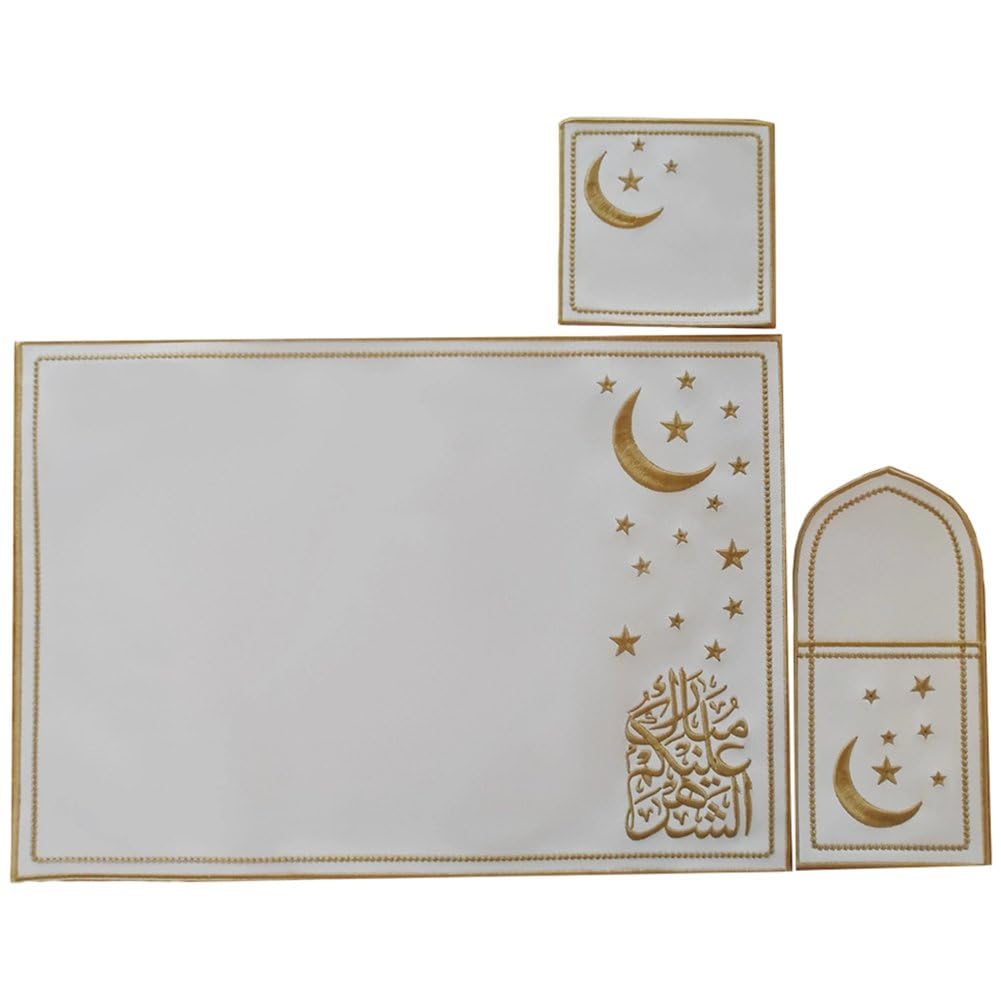 Table Islamique : Ensemble brodé de 3 pièces de luxe pour vos repas