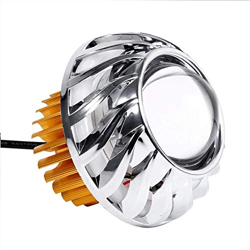 Duokon Angel Devil Eye Spot Light, Motorcycle Headlight LED Projector Lens Dual Halo Angel Devil Eye Spot Light(white)