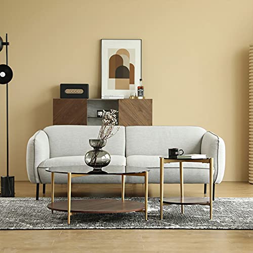 Doppelschichtiger Couchtisch, Beistelltisch, Möbel, schlicht, leicht, luxuriös, Glas, Schreibtisch, Wohnzimmer, Schlafzimmer, Büro, Mitteltisch, Beistelltisch – Bild 3