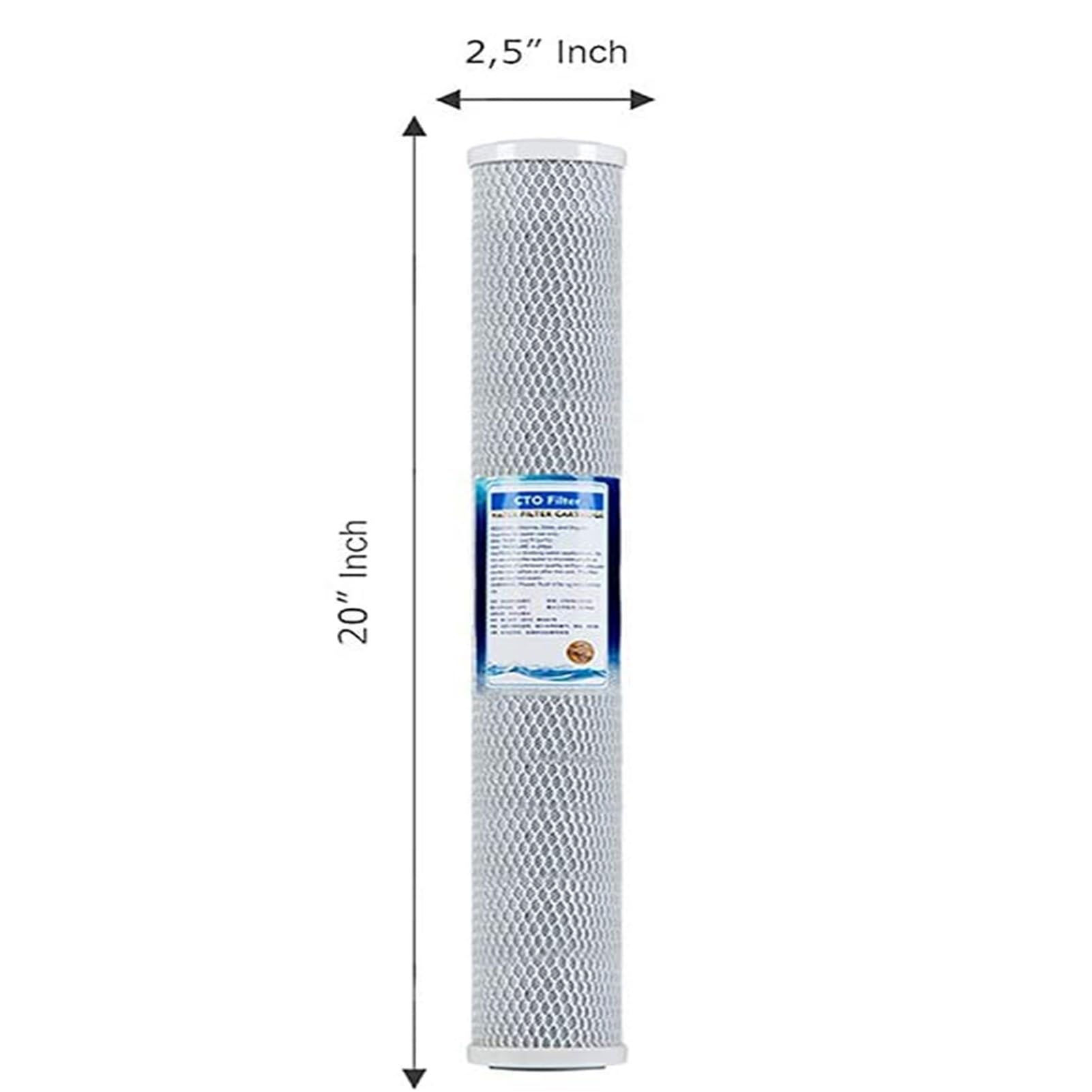 8 szt. filtrów węglowych do wody 20"x2,5", filtr węglowy CTO do wody na cały dom, odpowiedni wkład wymienny, do 20-calowych komercyjnych oczyszczaczy wody