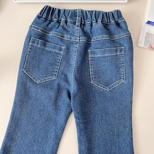 Toddler Kids Girls Flared Denim Pants Baggy Elastic Waist Bell Bottom Jeans Trendy Plain Cute Flare Leg Preppy Jeans4