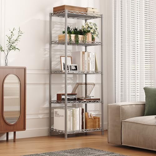 HOMEFORT 5-Tier Wire Shelving 5 Shelves Unit Metal Storage Rack Durable Organizer Perfect for Pantry Closet Kitchen Laundry Organization (21”Wx11.4”Dx54”H,Sliver) by HOMEFORT - Image 5