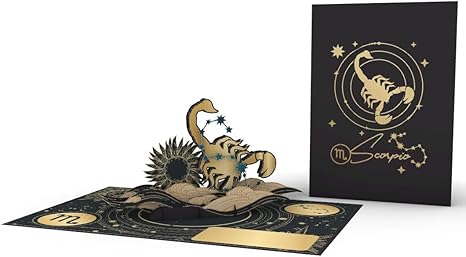 iGifts And Cards Scorpio Zodiac Star Sign Birthday 3D Pop Up Greeting Card - Constellation Fun Birthday Present, Astrological Anniversary Celebration, Horoscope Theme Party, Zodiac Sign Gift Ideas,
