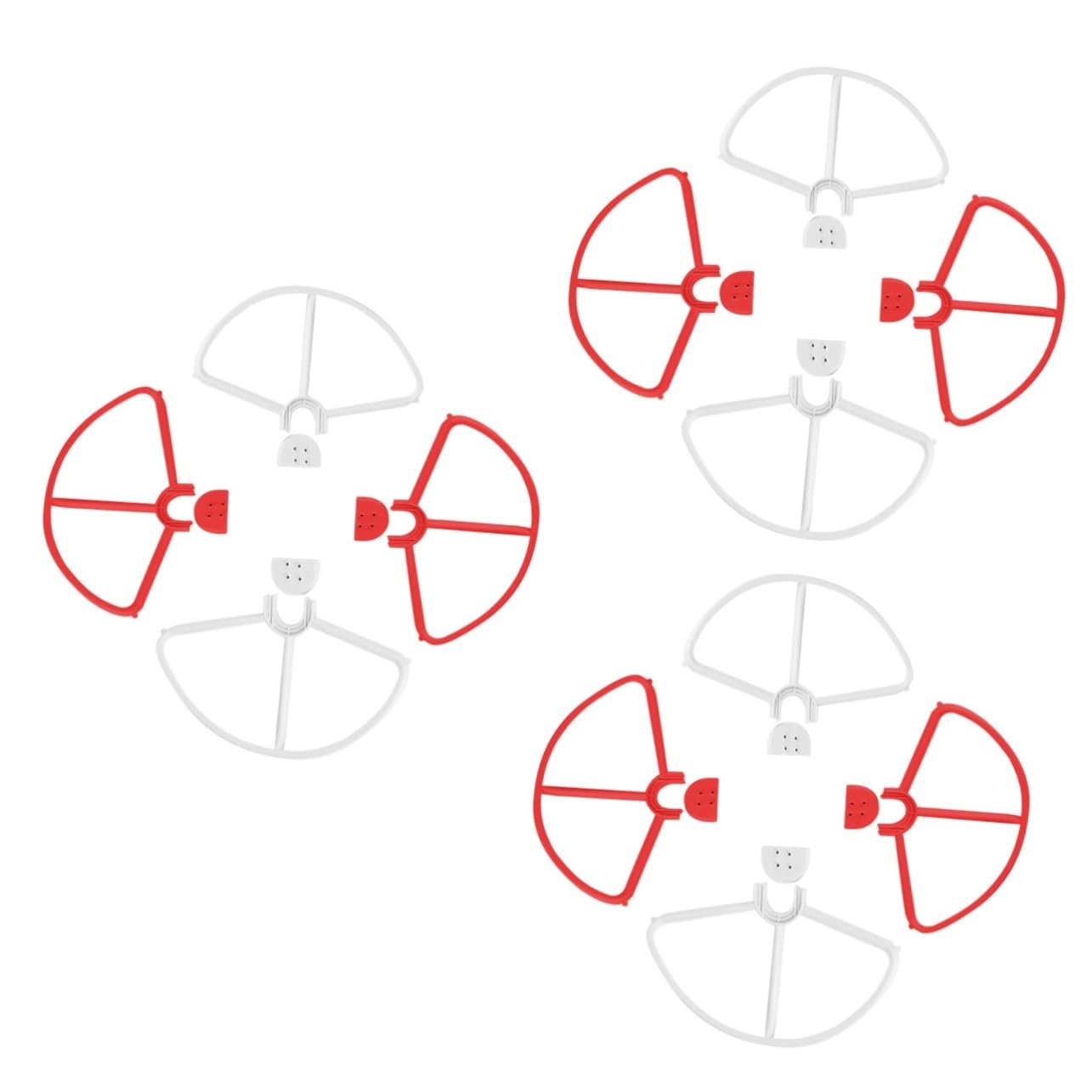 Toyvian12 Pcs Propeller Guards Prop Guard Phantom 3 Guards Bumper Landing Gear Quadcopter Propeller Red White Propellers Parrot Mambo Propeller Guards UAV Mini Protector