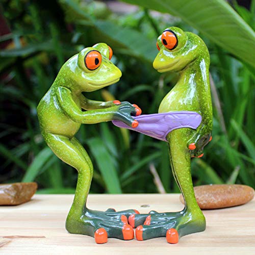 Dameing Garden Frog Statues 3D Creative Statues Green Frog Figures Figurines, Funny & Cute Frog Statue For Home Desk Bathroom Decoration Outdoor Yard Decor Lawn Ornaments #TOP1