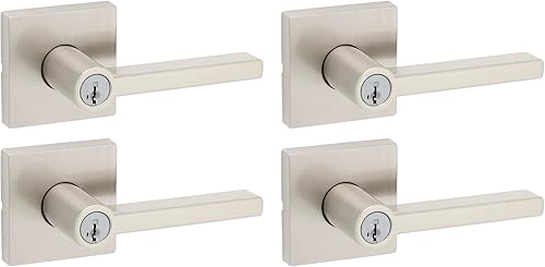 Miniatura 48 de Kwikset Halifax Manija interior de puerta de privacidad con cerradura, manija de puerta para baño y dormitorio, cerradura de botón de presión sin