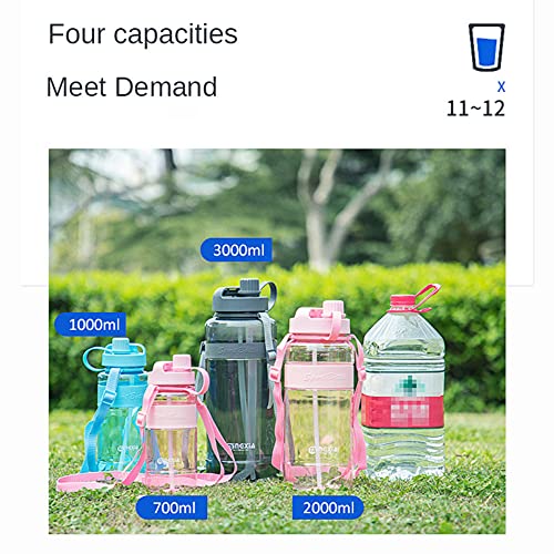 Waterflessen, 1l 2l 3l Plastic Sportwaterfles Met Rietje Draagbare Vuilwaterbeker Met Grote Capaciteit, Volwassenen, Sport, Sportschool, Fitness, Buiten, Fietsen - Image 7