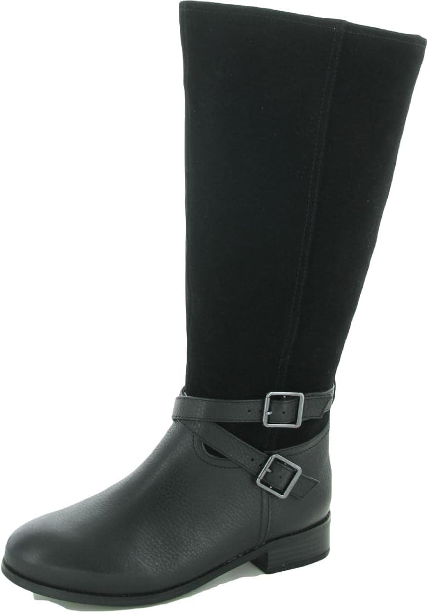 Trotters Women's Larkin Knee High Boot, Black/Black, 10.0 M US
