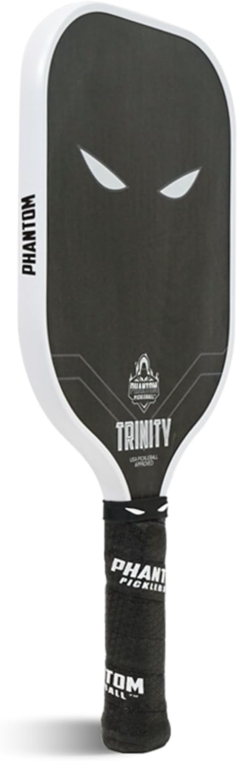 Paddle Trinity 14mm - Carbon Fiber - USA Pickleball Approved - Max Grit and Spin Elongated Body Pickle Ball Paddle - Lightweight Pickleball Racket with C4 Polypropylene Core