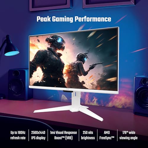 Image of acer GA271U 27 Inch WQHD IPS Gaming Smart Monitor, 180Hz Refresh Rate, Android OS, Wi-Fi, Bluetooth, Miracast, IoT, Ext Webcam Support, Keyboard /Mouse Support, Ergostand, Remote Control, AMD FreeSync