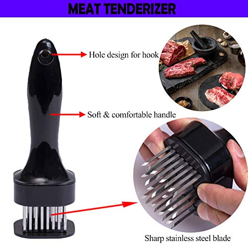 Meat Tenderizer Tool with 24 Stainless Steel Ultra Sharp Needle Blades Heavy Duty Cooking machine for Tenderizing Beef, Turkey, Chicken, Steak, Veal, Pork, Fish etc