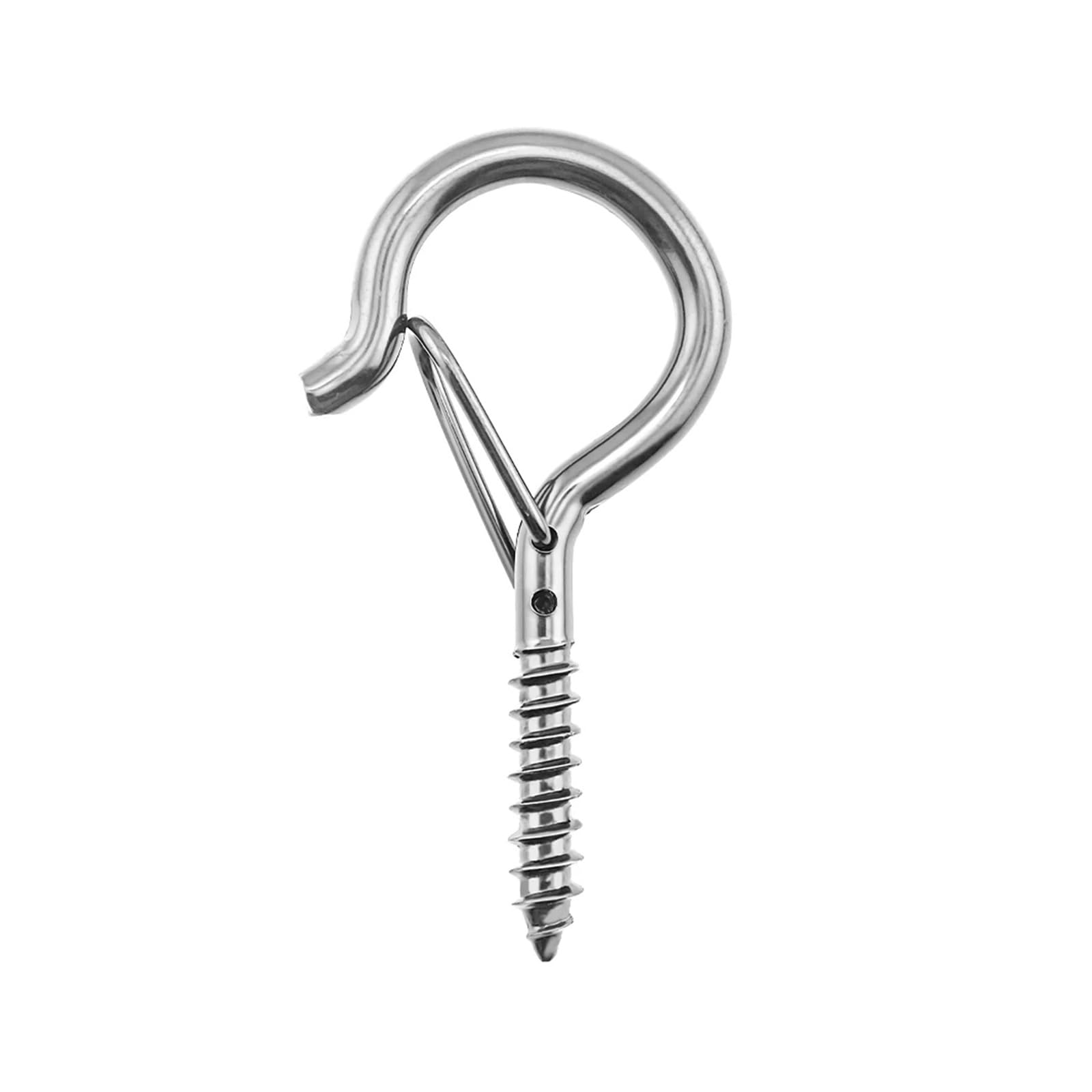 LZTDSBX Cup Hooks Screw 5-50pcs Q-Type Buckle with Spring Hook for Plant Lights Hanging Outdoor String Windproof(Silvery,5 Pieces)