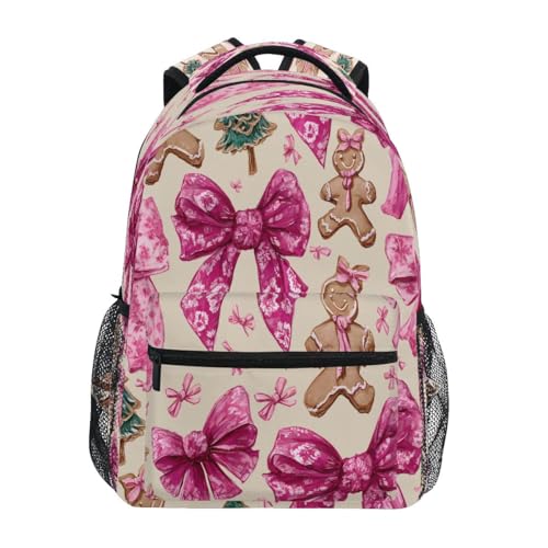 Cookie Bow Christmas Tree Pattern Kids Backpack for Boys Girls Backpacks Student Backpack Big For Elementary School Shoulder Bag Bookbag