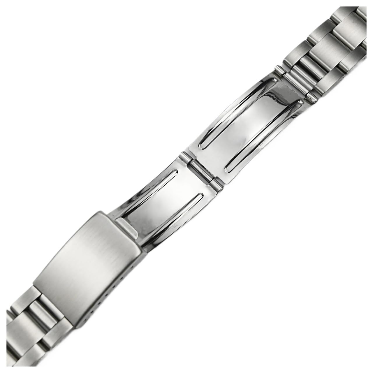 Correa clásica de acero inoxidable cepillado de 19 y 20 mm, compatible con Rolex Oyster Perpetual Date con eslabones en los extremos.