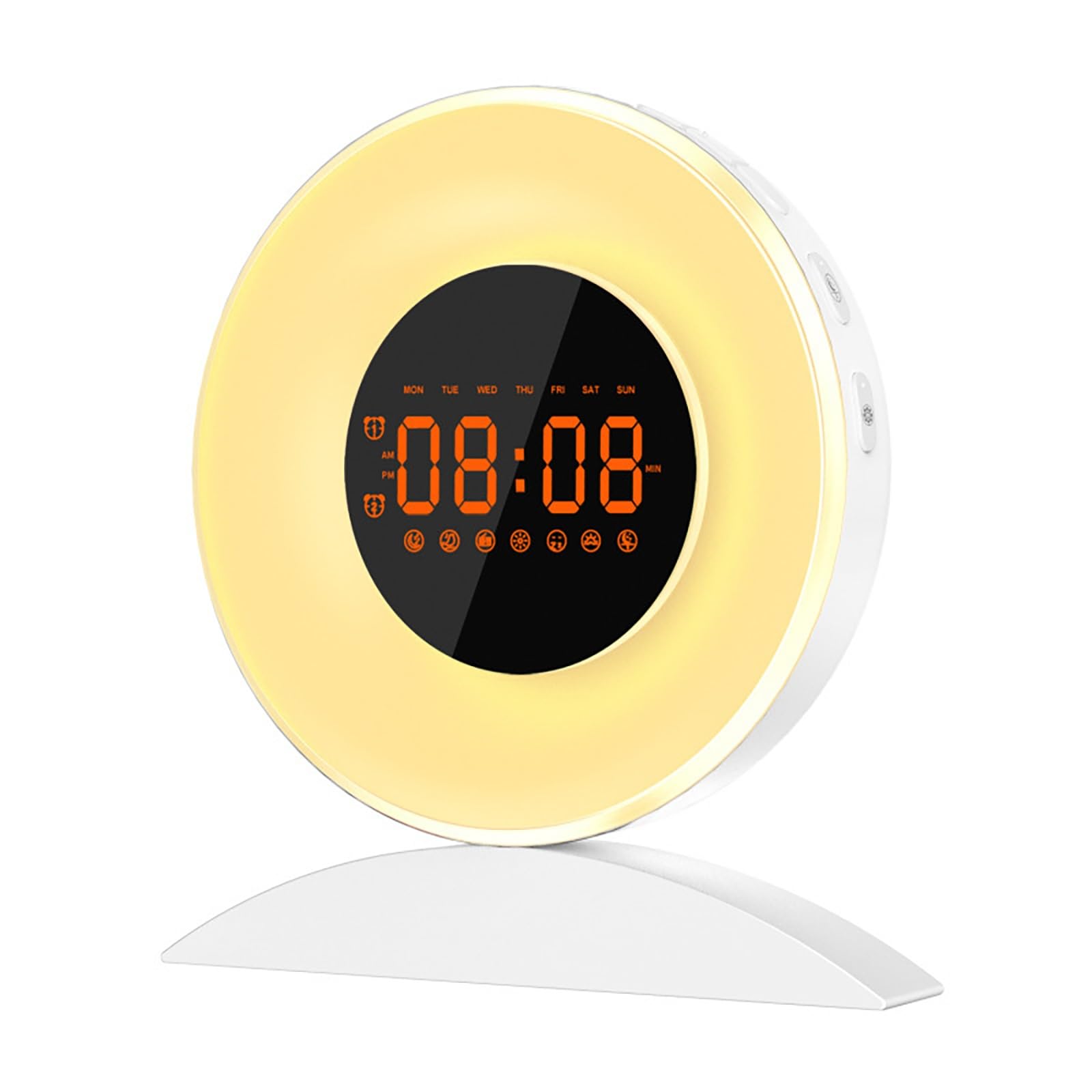 Despertador con Luz De Amanecer, Simulación Suave Del Amanecer y Atenuación Del Atardecer, 8 Sonidos Naturales De Ruido Blanco, Función De Repetición para Relajarse