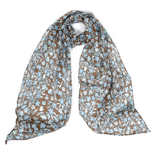 BLURBE Écharpe Longue Française Femme – Chiffon Léger, Foulard Col Imprimé Élégant, Protection Solaire, Châle Mode Polyvalent Printemps Été