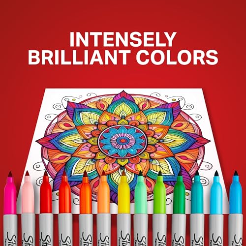 Image of Sharpie Electro Pop Permanent Markers, Fine Tip, Marker Set, Assorted Colors, 24 Count - Coloring, Drawing, Art, Markers, Writing