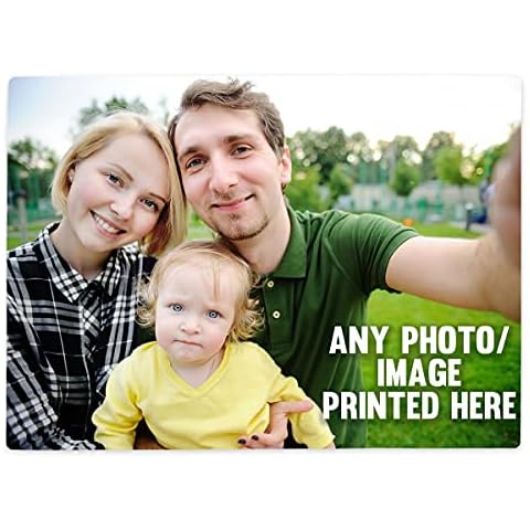 Shopagift Personalised Any Photo Customised Kitchen Gift Glass Large Worktop Saver Chopping Board 39cm x 28cm - Wedding Anniversary Housewarming New Home Father's Day Keepsake Mother's Day Gift Cover