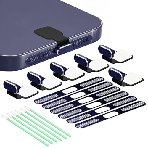 Tapones antipolvo USB C pack de 6 protectores puerto de carga y rejilla altavoz iPhone 17 Pro Max