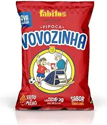 Vovozinha Pipoca Doce Tradicional, Sabor Original, Salgadinho de Milho, Vermelho, 10x60g