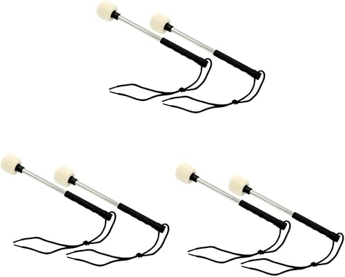6 piezas de instrumento musical accesorio de juguete musical tabla Timbales mazos de fieltro mango de tambor batidor de instrumento oud perculador