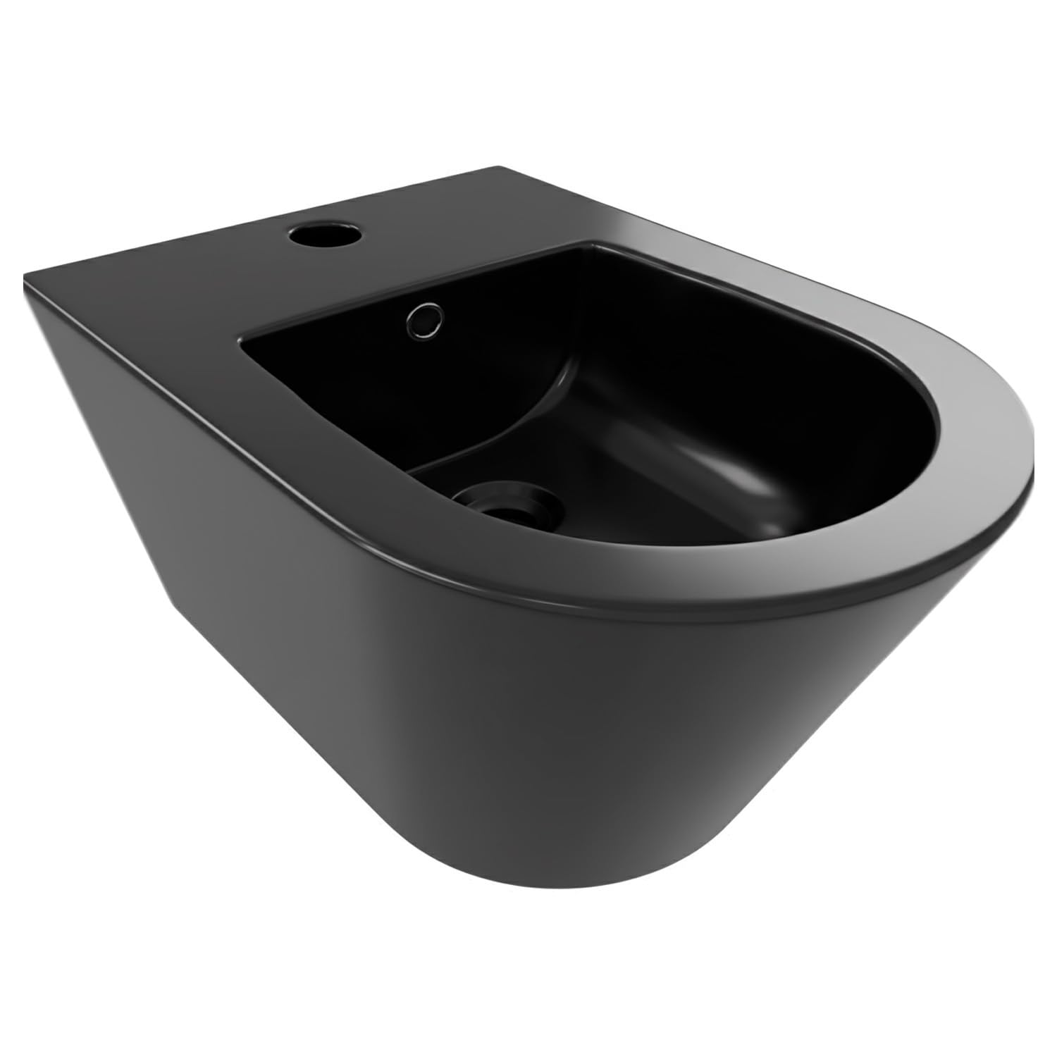Bricozone Coppia Di Sanitari Sospesi In Ceramica Set Wc E Bidet Da Parete Design Moderno Con Copri Wc Soft Close E Finitura Opaca Ideali Per Bagno Contemporaneo Facili Da Pulire (Nero opaco)