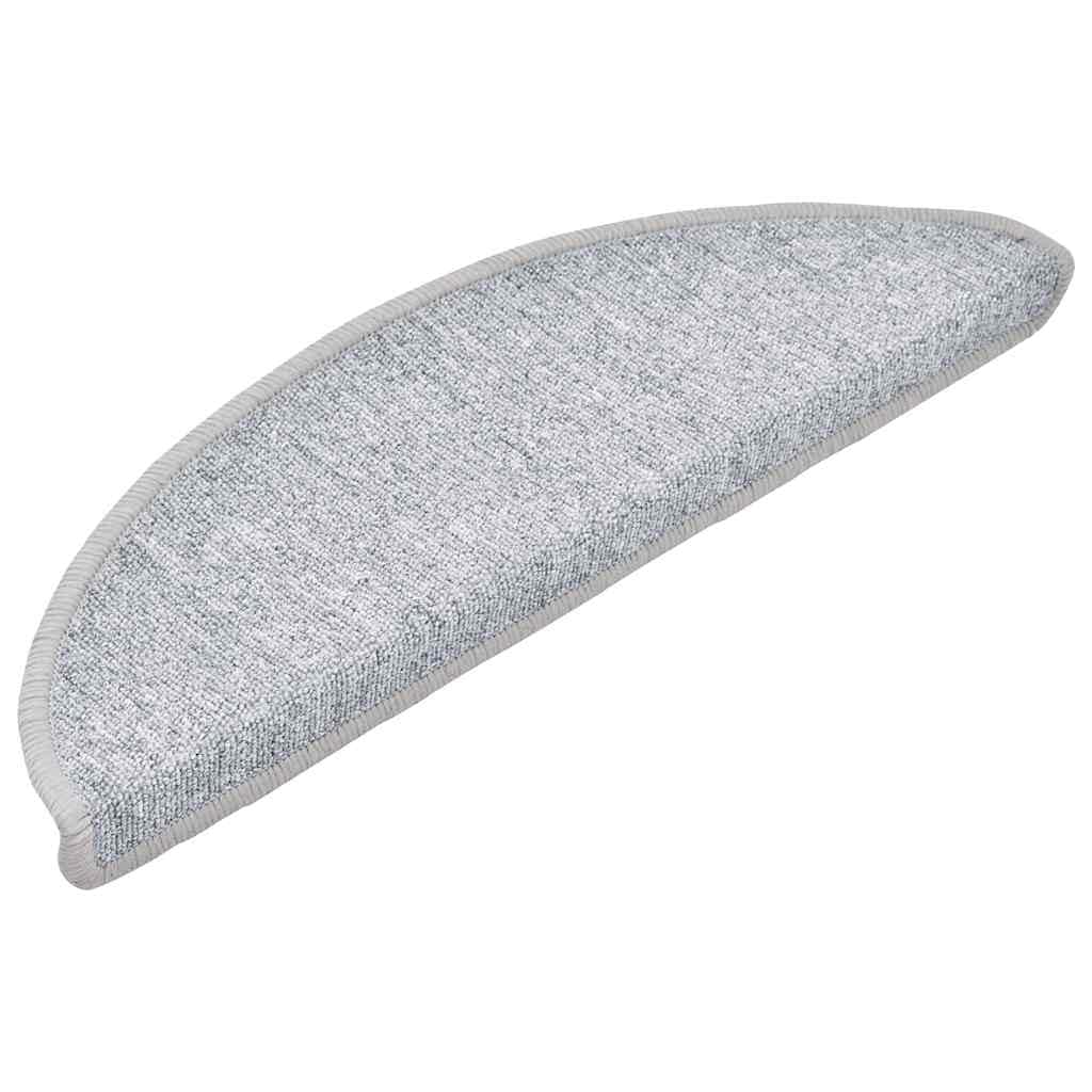Maty na schody 20 sztuk 56x17x3 cm jasnoszare półokrągłe