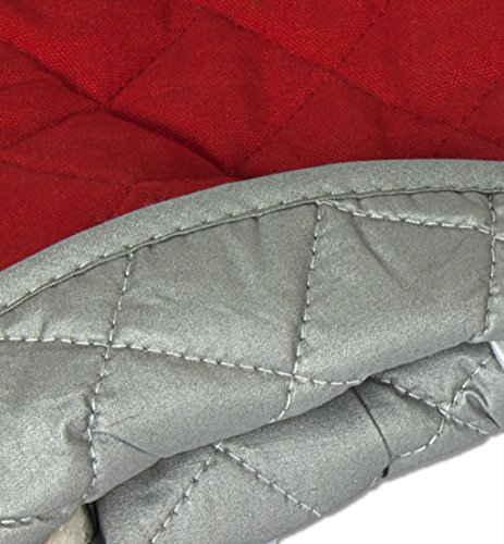 Nouvelle Legende NL-FRM-RED-2 Flame Retardant Kitchen And Bbq Heavy Duty Burn Protection Quilted Mitt thumb #2