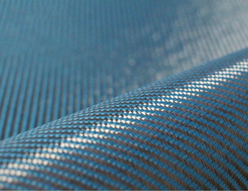 1m Blue Twill Carbon Fiber Hybrid Fabric - 3K Carbon Fiber Cloth, 0.2mm Thick, Lightweight, Durable for Sports Products