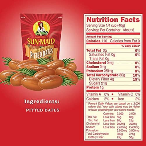 Image of Sun-Maid Deglet Noor Pitted Dried Dates - (Pack of 10) 8 oz Resealable Bag - Pitted Deglet Noor Dates Dried Fruit Snack for Lunches, Snacks, and Natural Sweeteners
