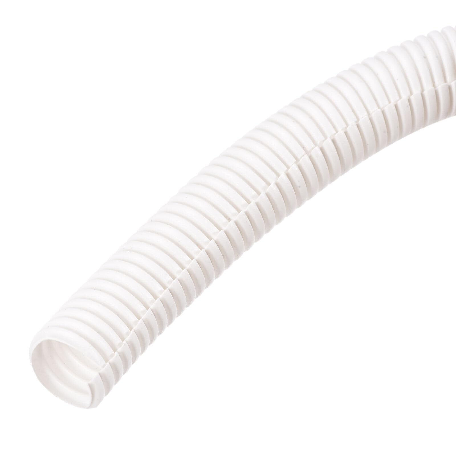 ?Minh NAM Tool Part for Split Wire Loom Tubing PE Corrugated Pipe Conduit 8M/26ft Length 17x21.2mm White