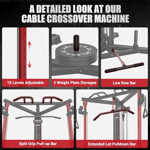 Image of CC01 Cable Crossover Machine with High and Low Pulley System, Functional Trainer with Pull Up Bars and Optional Bundle, Cable Machine for Home Gym Power Workout
