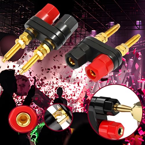 Terminal banana 4mm roscada para altavoces, pack 4 piezas miniatura 6