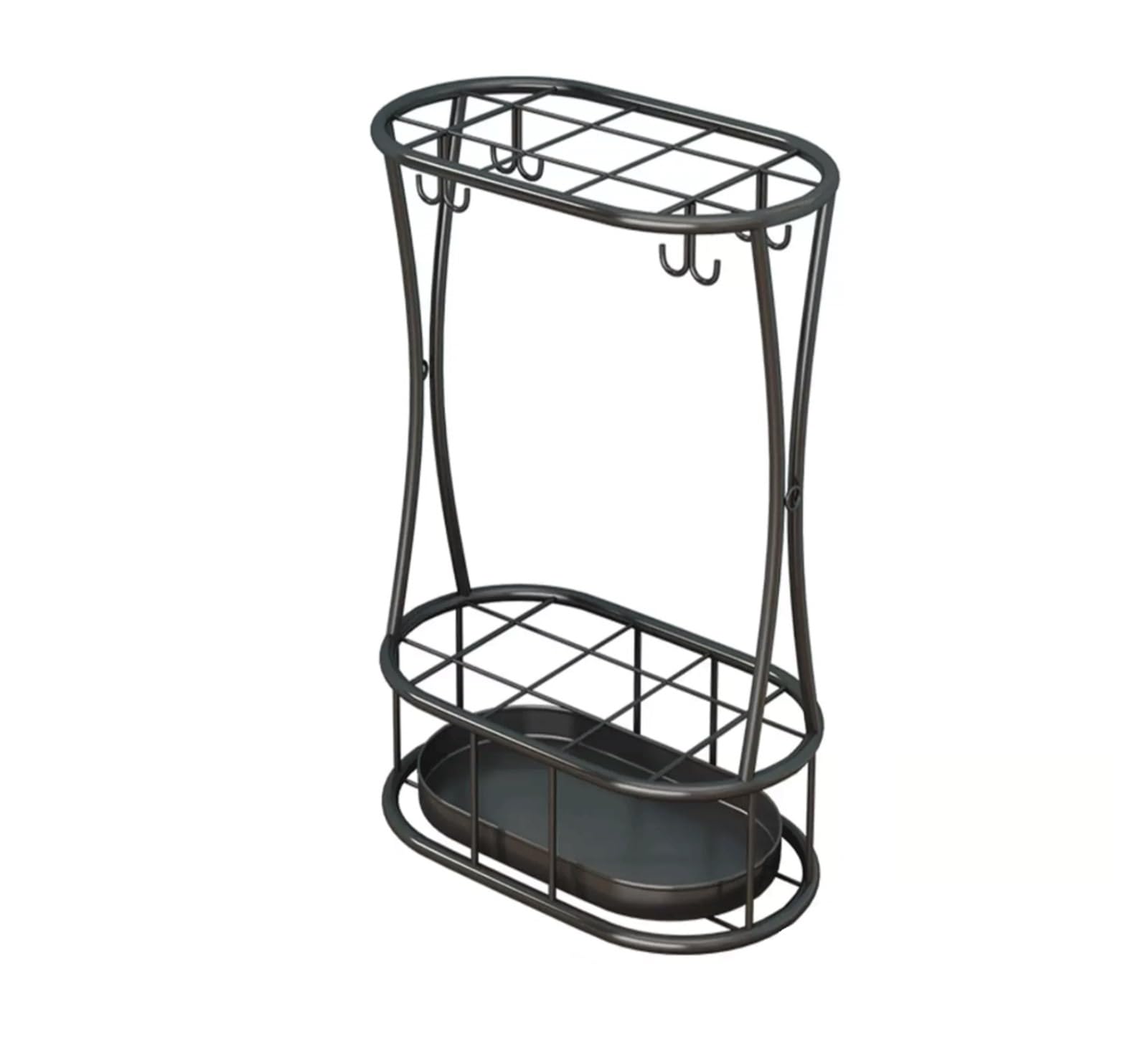 Z4T8M2K6G5 Umbrella Holder Mesh Double-Layer Umbrella Stand: Hotel Lobby Stand, Home(Black)