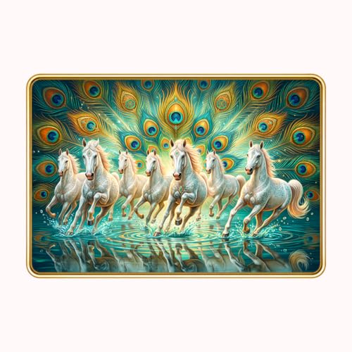 Image of 7 Running Horses Vastu Photo Frame, 8x12 Inch