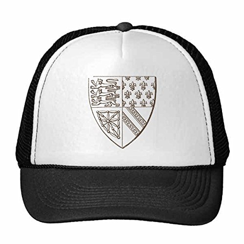 Gorra de béisbol de malla ajustable negra sombrero adulto escudo león blanco barroco