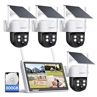 Amazon.co.jp: VORGUT 防犯カメラ 屋外 ソーラー モニター付き 4