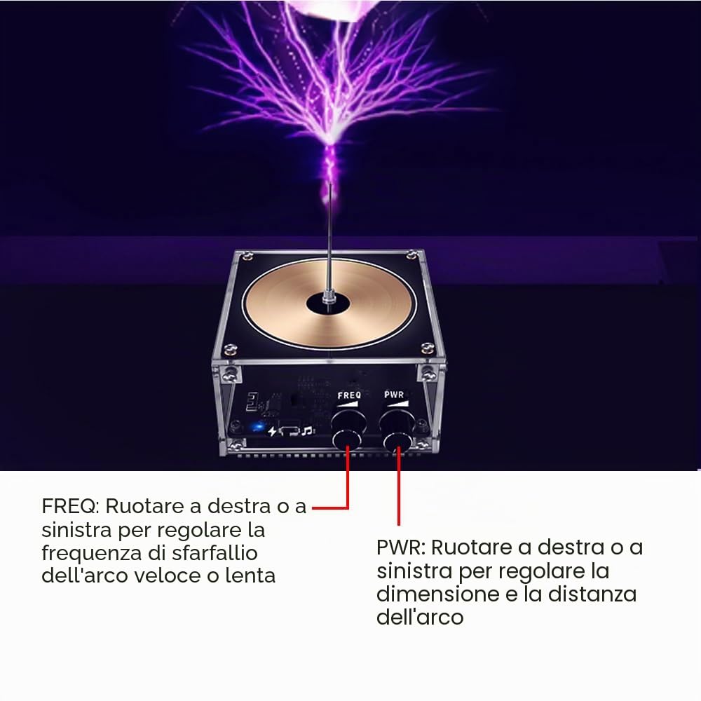 Versione BT, elettronica multifunzionale, telefono cellulare, modulo bobina Tesla, flash artificiale, generatore di arco elettrico, trasmissione del suono senza fili, S sperimentale