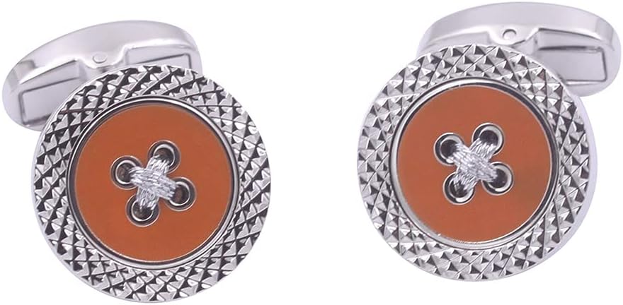 AUSCUFFLINKS Orange Button Cufflinks | Husband Gift for Him Cuff Links for Men | Anniversary Present for Dad
