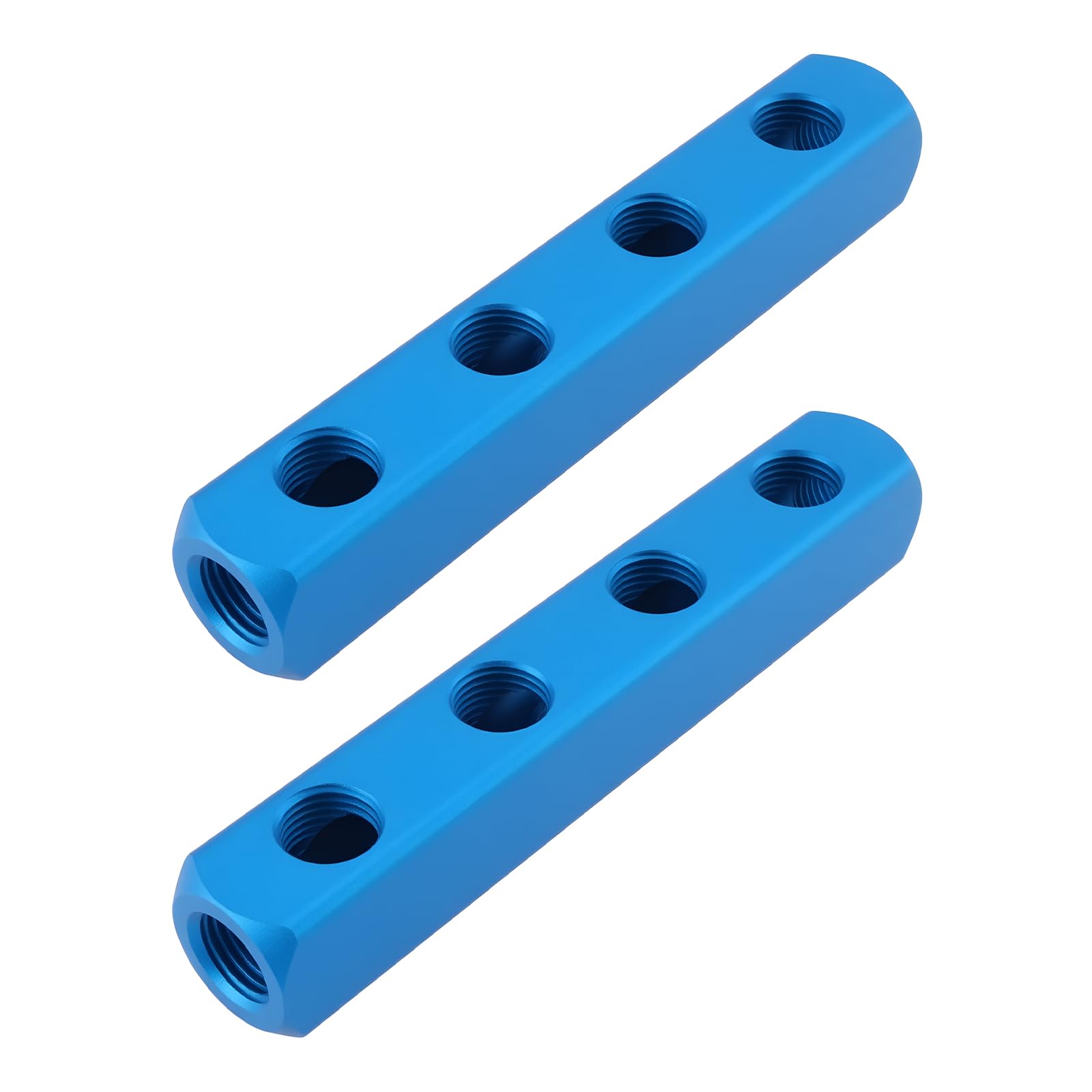 Briny River 2pcs Air Compessor Splitter 1/4'' BSP Female Thread Manifold Fitting for Air Compessor (4-Way)