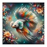 hill froeistung 5D Colorful Fish Diamond Art Painting Kits for Adults,Goldfish Diamond Art for Beginners, DIY Full Drill Animals Flower Diamond Art Painting(12X12 inch)