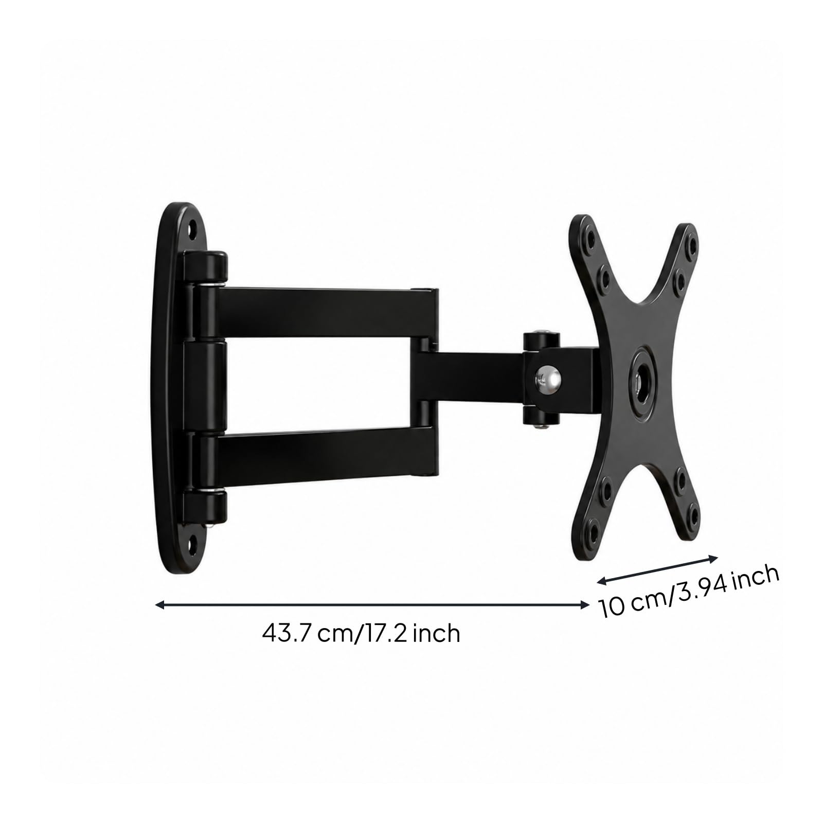 Harilla Soporte Giratorio Flexible | Brazo para Pantalla con Placa Montaje estándar, Extensible, Oficina en Casa, Estudiantes, Negro