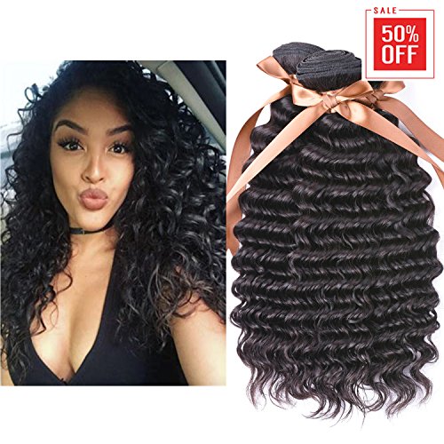 Allrun Hair Brazilian Deep Wave Curly Virgin Hair 3 bundles, 100% Unprocessed Human Hair Extensions Natural Color 7A Grade 100g/piece 10 12 14 …