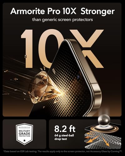 Image of ESR Accessory Glass by Corning 3 Pack 9H+ Glass for iPhone 16 Pro Max Privacy Screen Protector, Military Grade Shatterproof & Durable with UltraFit Tray
