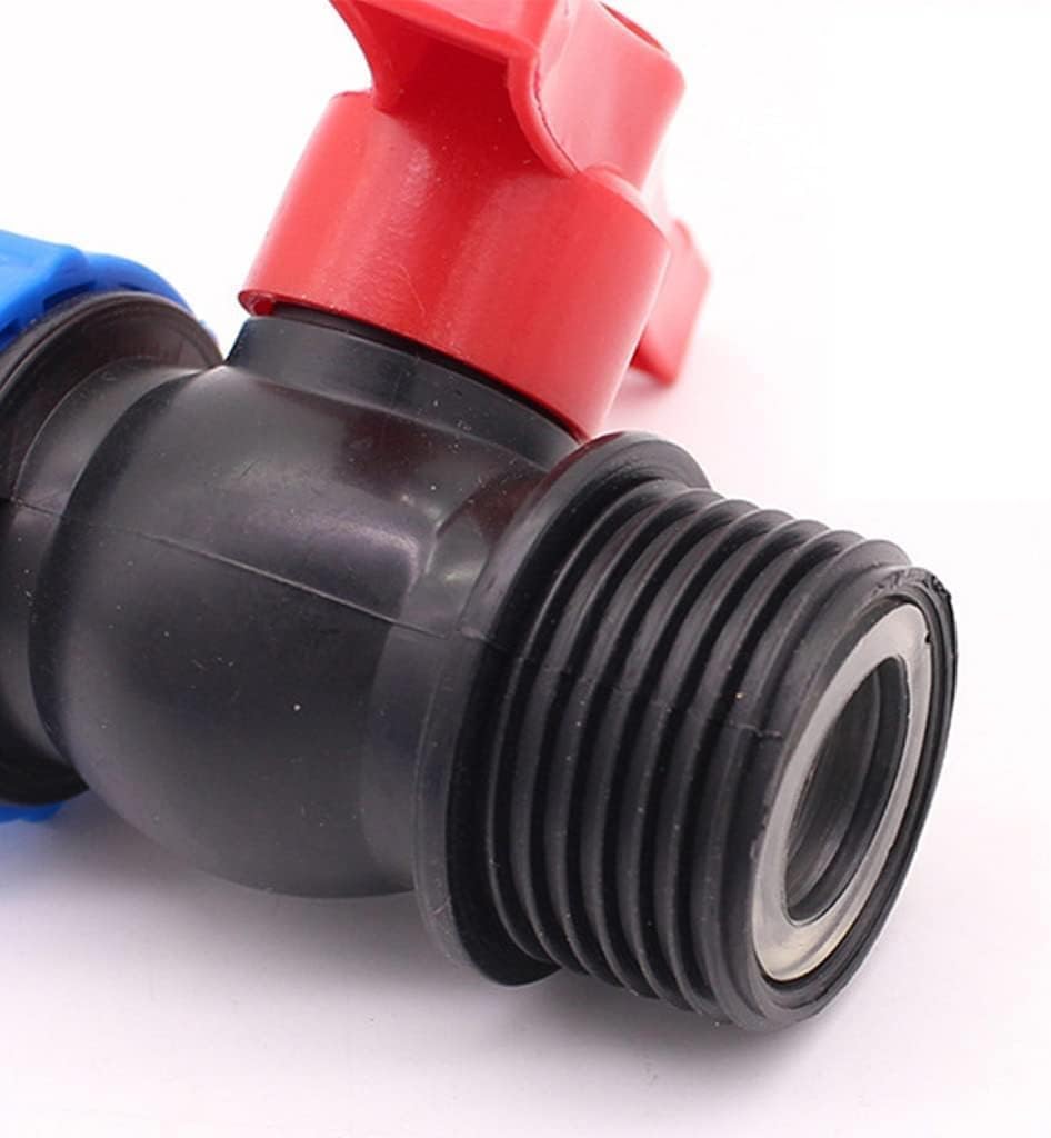 Conector de manguera con tope de agua, válvula rápida para tubo de plástico de 20-63 mm, accesorios de válvula de bola recta unidireccional, 1 pieza