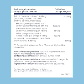 PRN De3 Dry Eye Ultra Pure rTG Omega 3 – Support for Dry Eyes - 2240mg EPA & DHA – New & Improved-Burpless-1 serving, 1-month supply