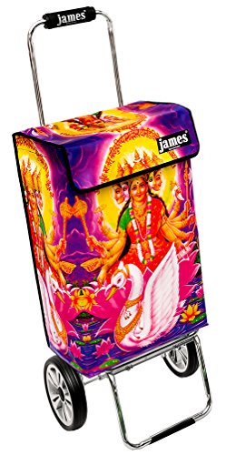 James® Einkaufstrolley modern Design Botticelli, Einkaufswagen bunt, Hackenporsche, Shopping-Lifestyle, Planenmaterial, bis 50kg Tragkraft, Grosse Räder, Made in Vienna