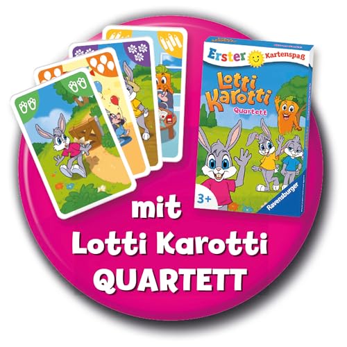 Ravensburger Lotti Karotti, Gesellschaftsspiel für Kinder und Erwachsene, 2-4 Spieler, ab 4 Jahren, inklusive Lotti Karotti Quartett Kartenspiel, Amazon Sonderedition – Bild 6