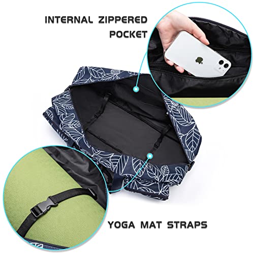 HAGUSU Yoga Mat Bag, Waterproof Large Yoga Bags and Carriers Tote Bag for Women Men, Yoga Mat Gym Tote Sports Duffle Bag Carry Bag with Wet Pocket & Shoulder Strap for Yoga/Pilates/Workout/Dancing/Gym - Image 5