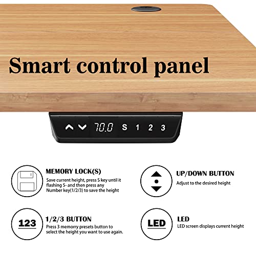 Meilocar Height Adjustable Electric Standing Desk, Sit Stand Computer Desk W/Memory Controller, Home Office Workstation Stand Up Desk With Splice Board, 63" X 24" Tabletop (Walnut Top + Black Frame) #TOP4